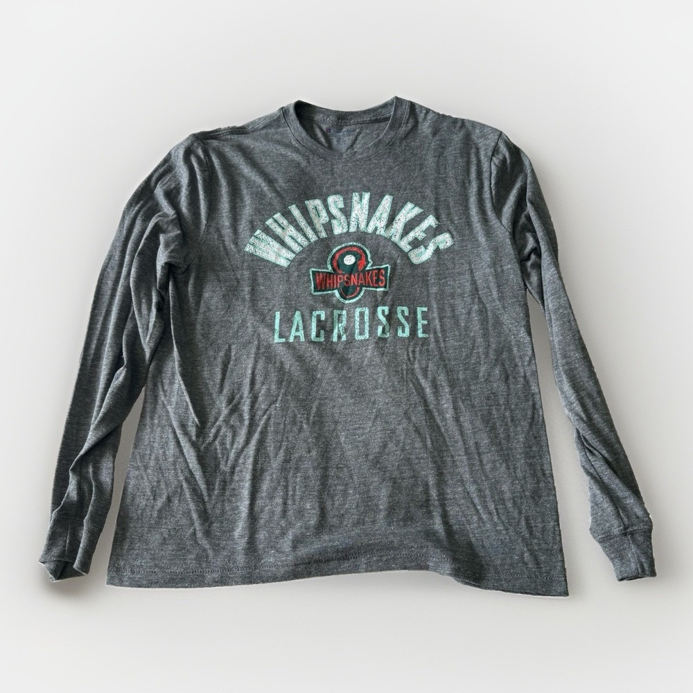 Champion Authentic Athleticwear Whipsnakes Lacrosse Men's Gray LS Tee M